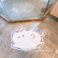 Custom design Cute Cat Printed rubber Bath Mat